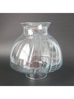 Glass Hurricane Shade Chimney Shade Clear Ribbed Candle Shade Replacement